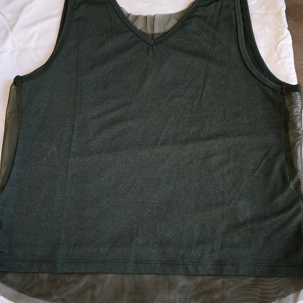 Forrest Green Zyia tank with sheer detail small